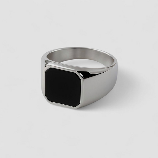 Square Agate Ring [Silver]